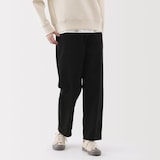 婦人　洗いざらし　コットンイージーテーパードパンツ