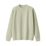 紳士　洗える畦編みクルーネックセーター