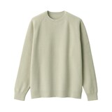 紳士　洗える畦編みクルーネックセーター