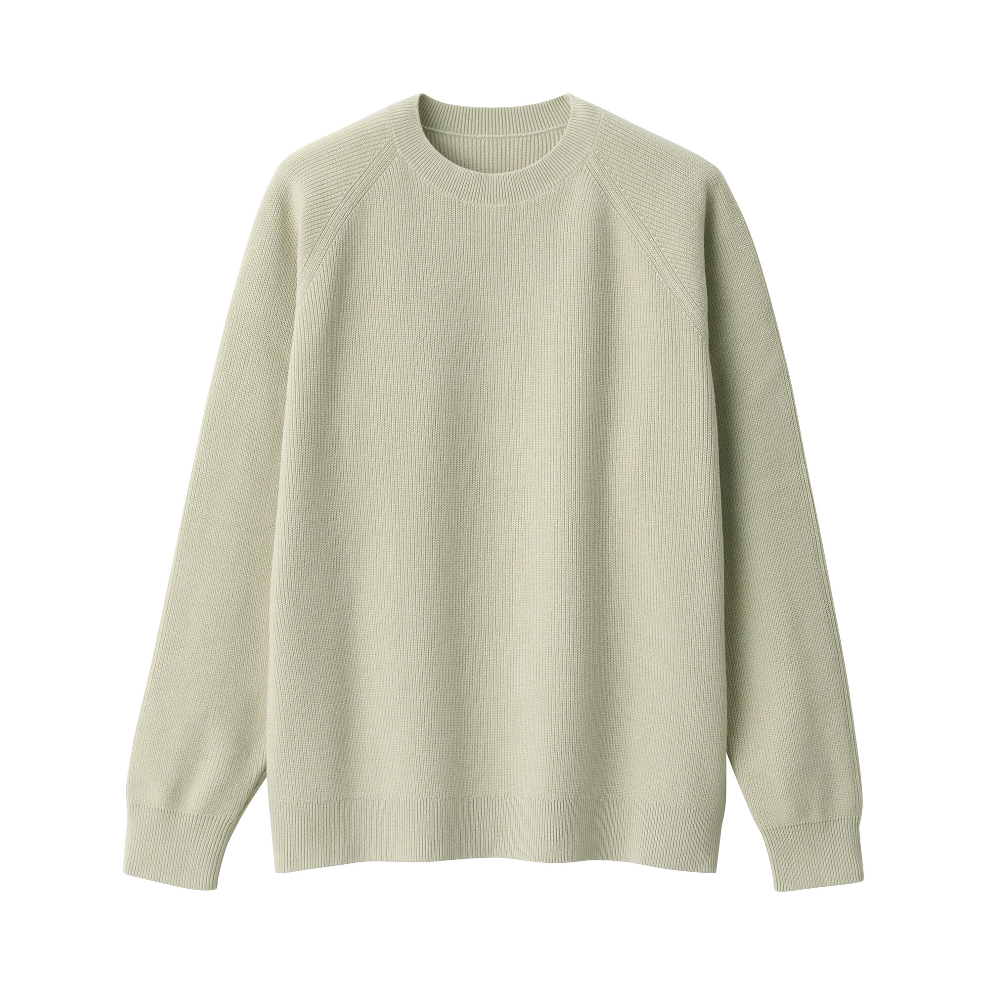 紳士　洗える畦編みクルーネックセーター