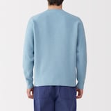 紳士　洗える畦編みクルーネックセーター