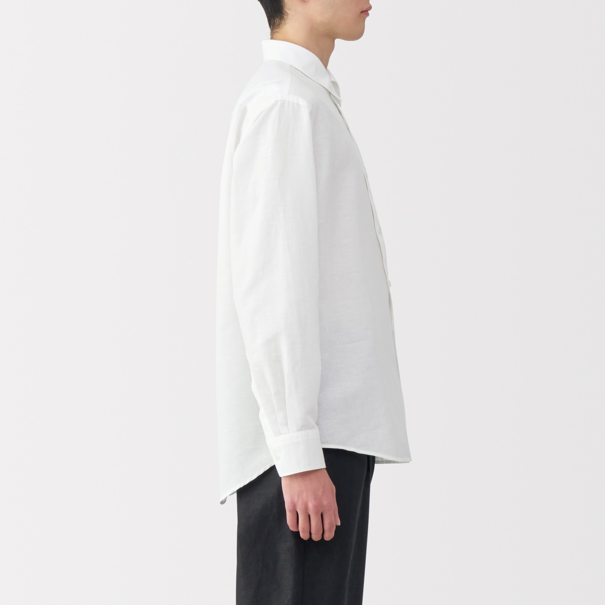 紳士　ヘンプコットン長袖シャツ