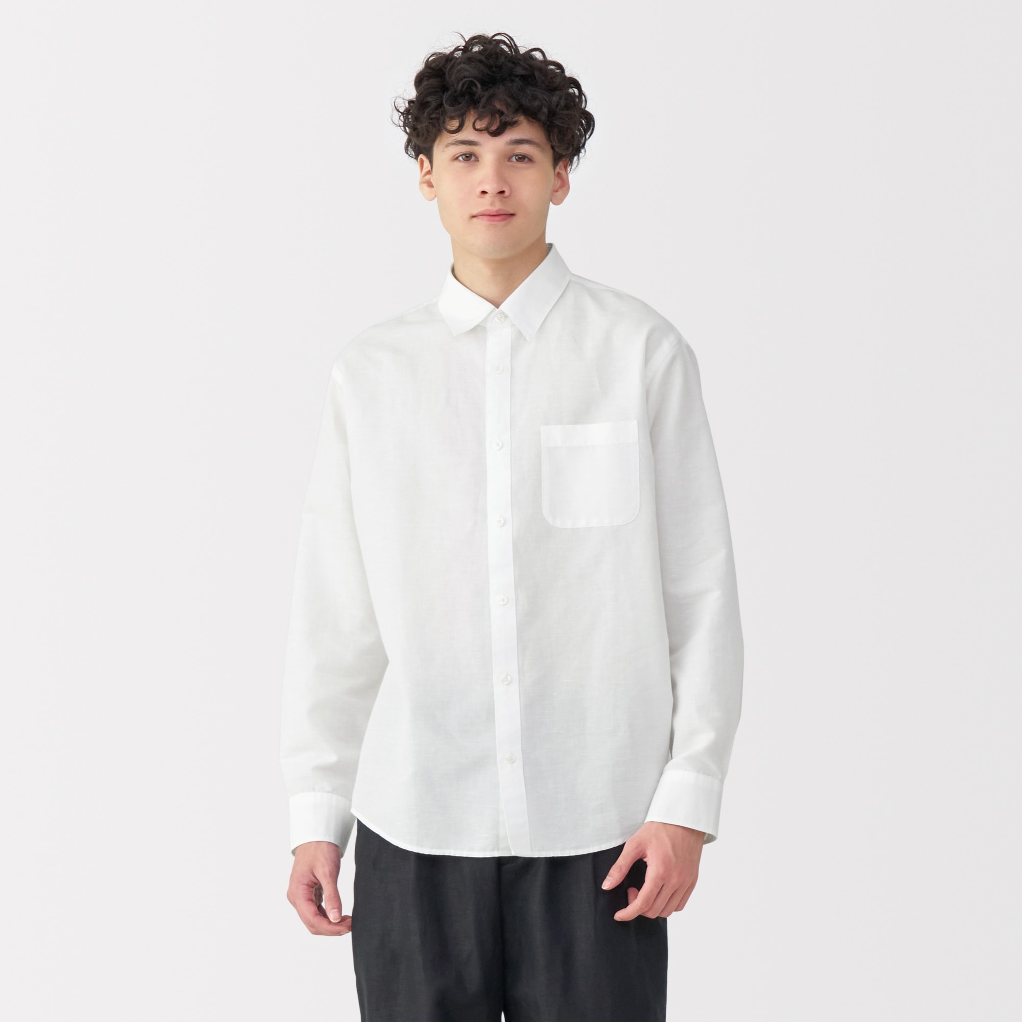 紳士 ヘンプコットン長袖シャツ | 無印良品