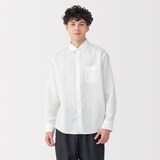 紳士　ヘンプコットン長袖シャツ