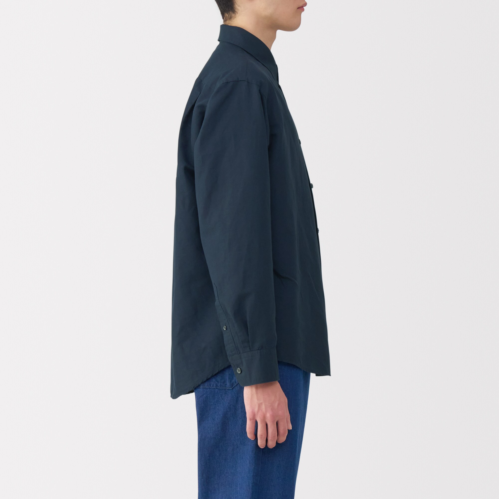 紳士　ヘンプコットン長袖シャツ