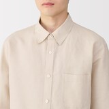 紳士　ヘンプコットン長袖シャツ