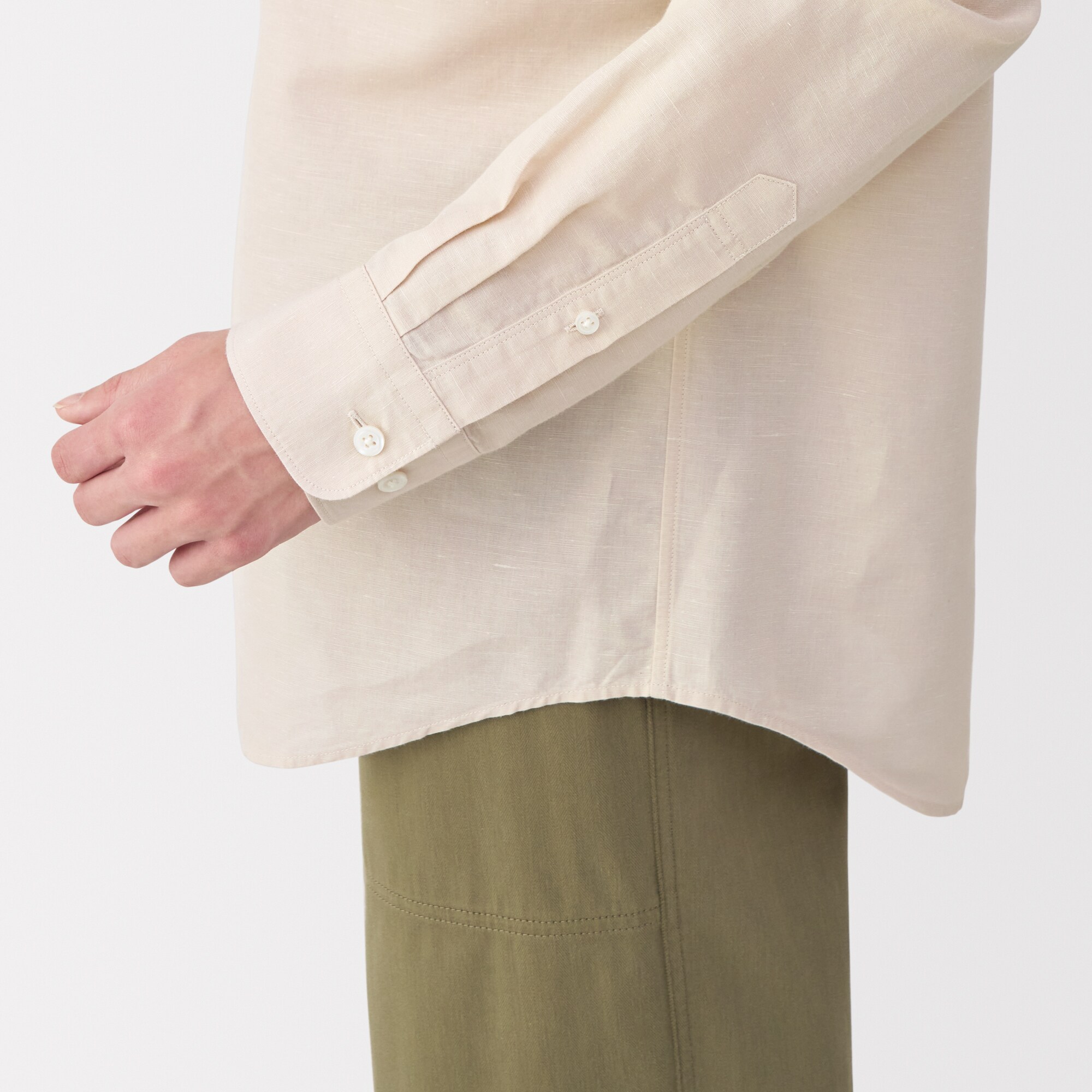 紳士　ヘンプコットン長袖シャツ