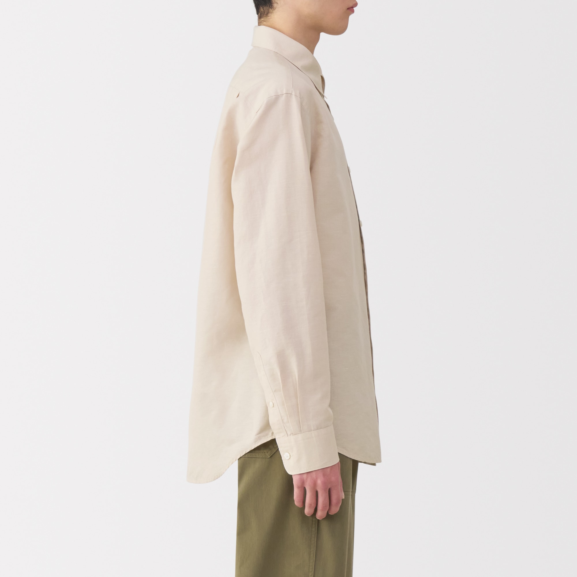 紳士　ヘンプコットン長袖シャツ