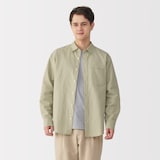 紳士　ヘンプコットン長袖シャツ