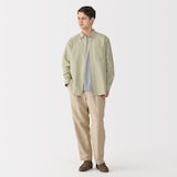 紳士　ヘンプコットン長袖シャツ