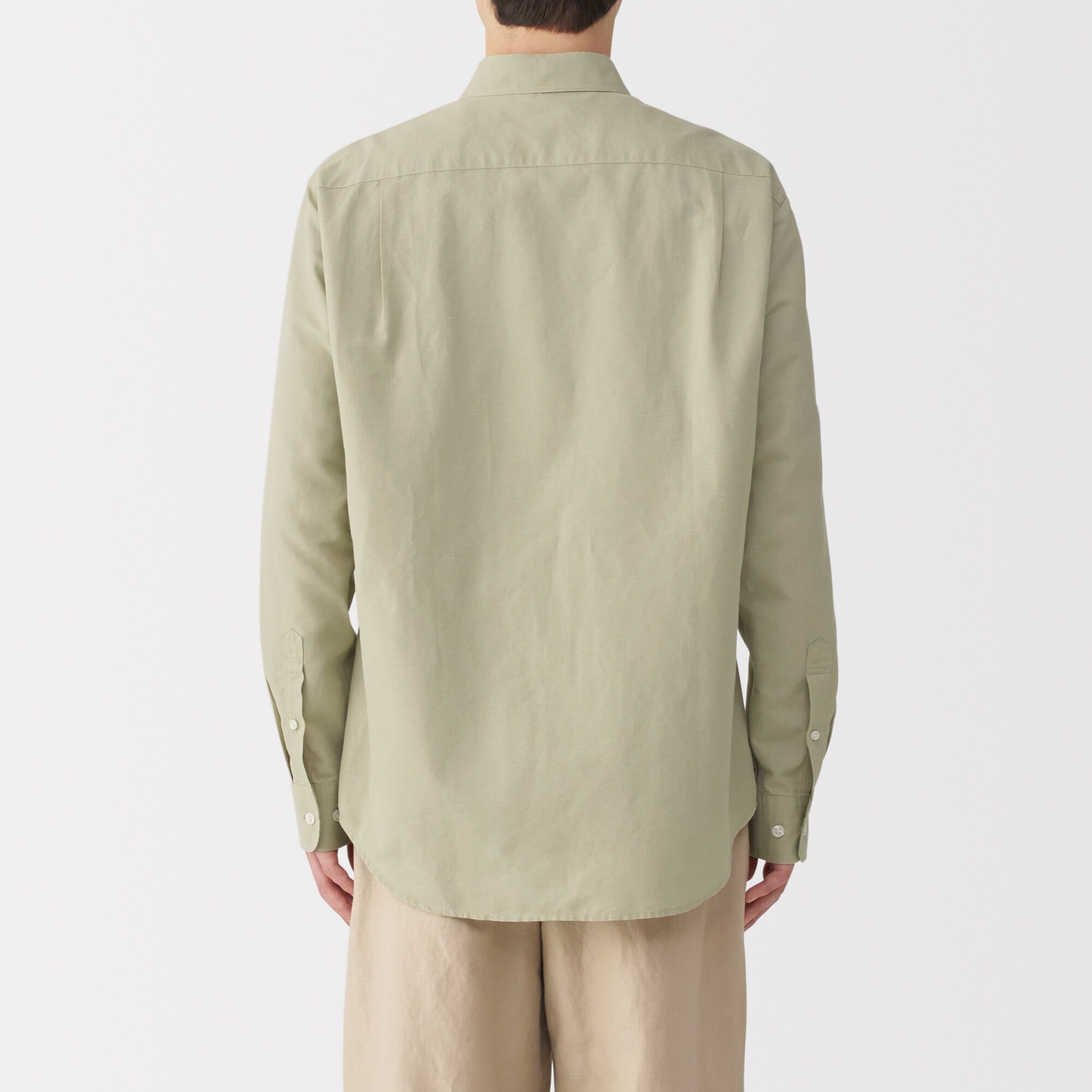 紳士　ヘンプコットン長袖シャツ