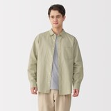 紳士　ヘンプコットン長袖シャツ