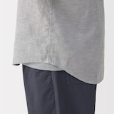 紳士　リネン洗いざらし半袖シャツ