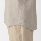 紳士　リネン洗いざらし半袖シャツ