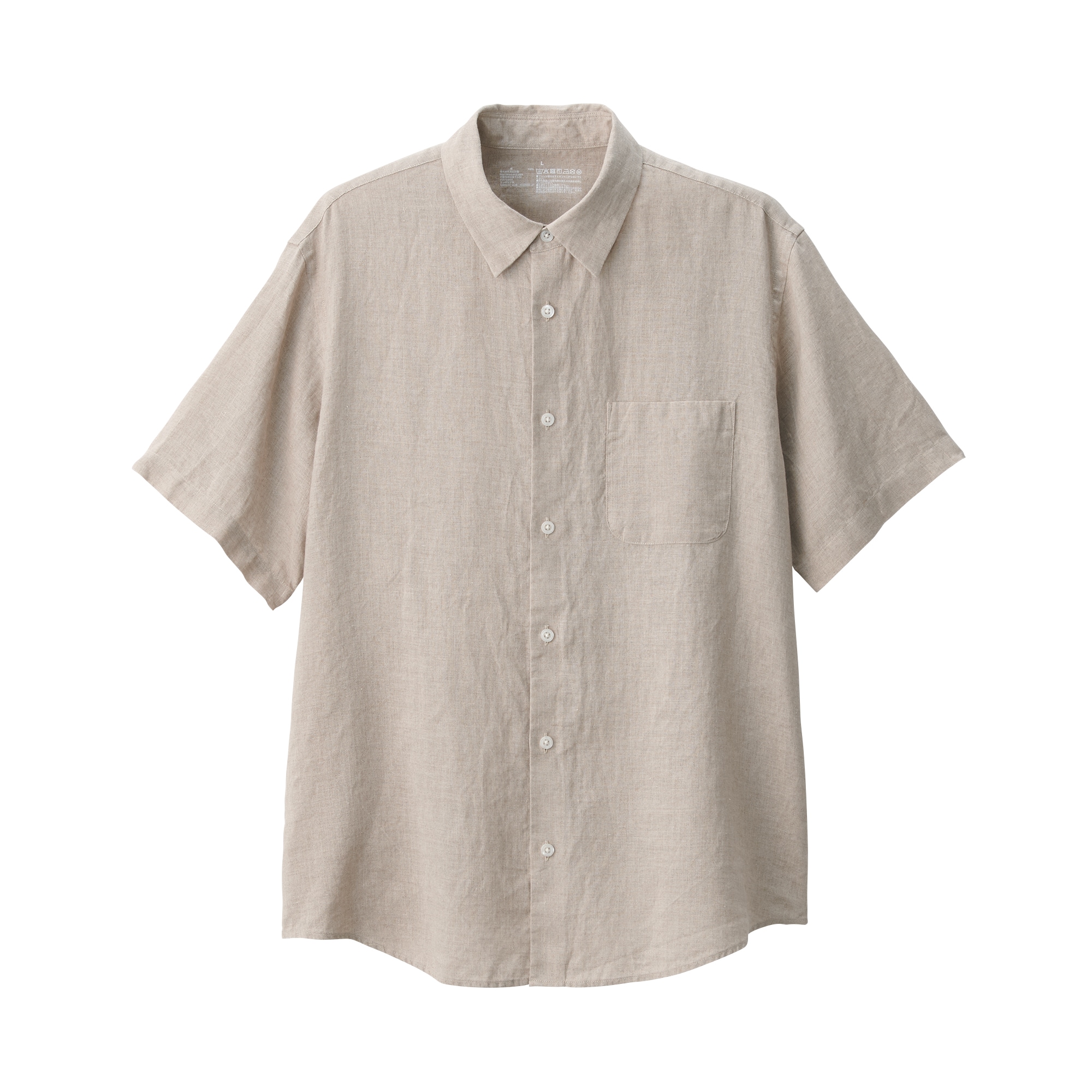 紳士 リネン洗いざらし半袖シャツ | 無印良品