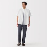 紳士　ヘンプコットン半袖シャツ