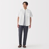 紳士　ヘンプコットン半袖シャツ