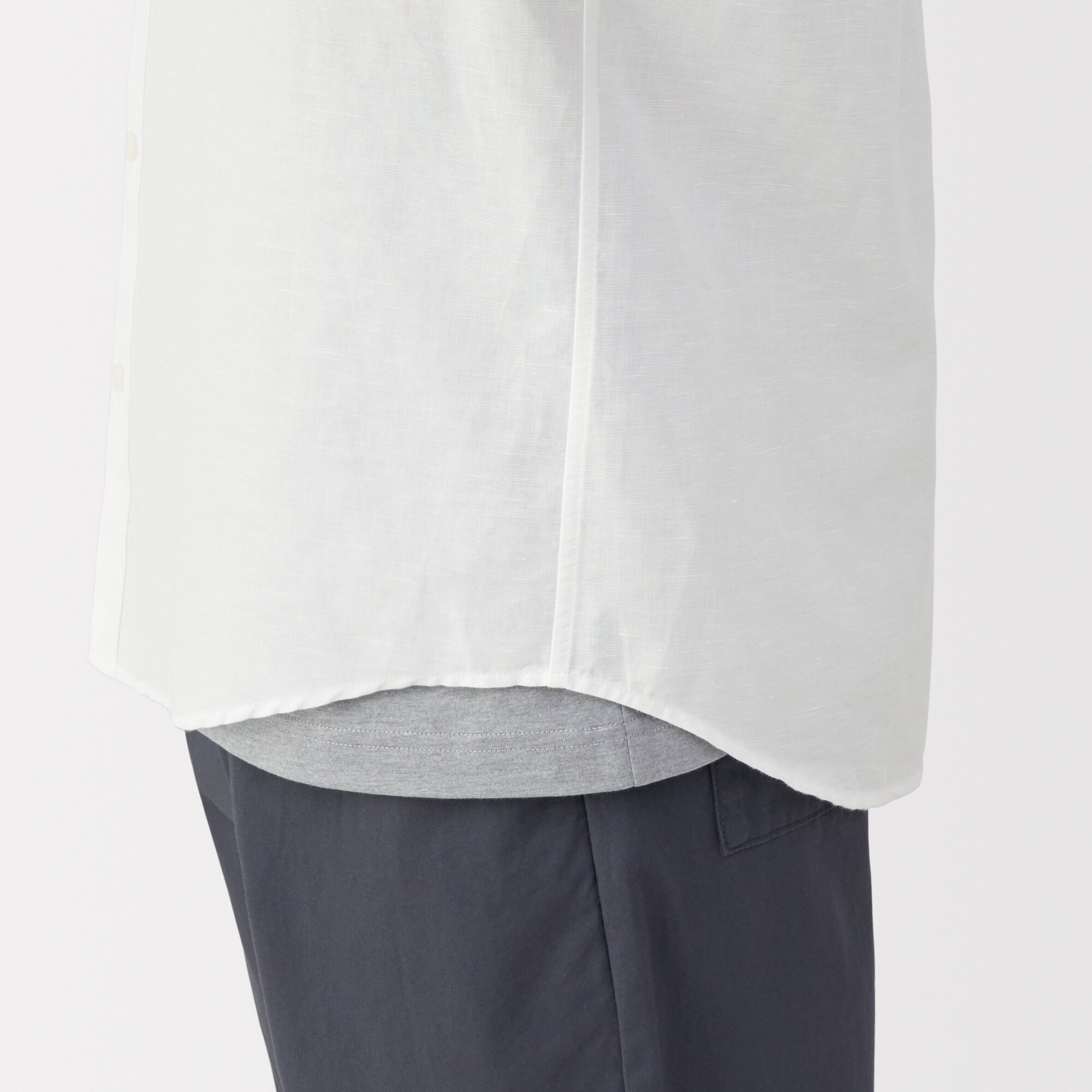 紳士　ヘンプコットン半袖シャツ