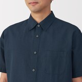 紳士　ヘンプコットン半袖シャツ