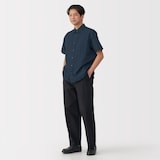 紳士　ヘンプコットン半袖シャツ