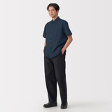 紳士　ヘンプコットン半袖シャツ