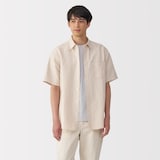 紳士　ヘンプコットン半袖シャツ