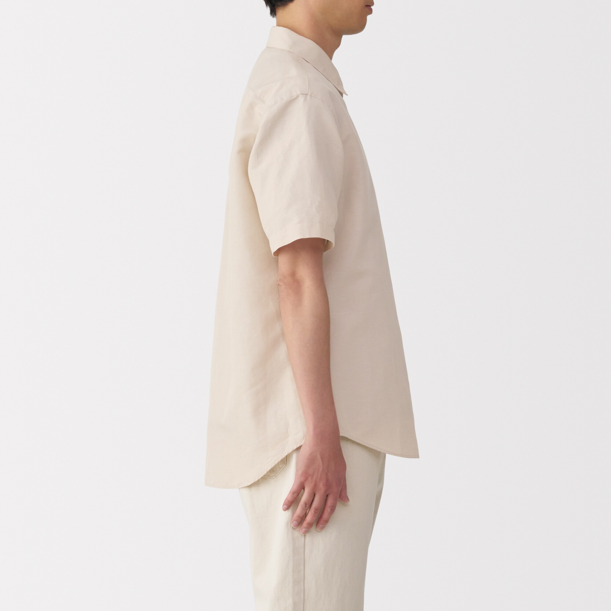 紳士　ヘンプコットン半袖シャツ