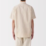 紳士　ヘンプコットン半袖シャツ