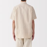 紳士　ヘンプコットン半袖シャツ