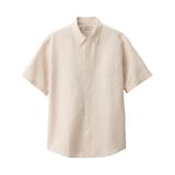 紳士　ヘンプコットン半袖シャツ