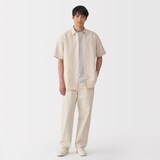 紳士　ヘンプコットン半袖シャツ