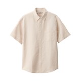 紳士　ヘンプコットン半袖シャツ