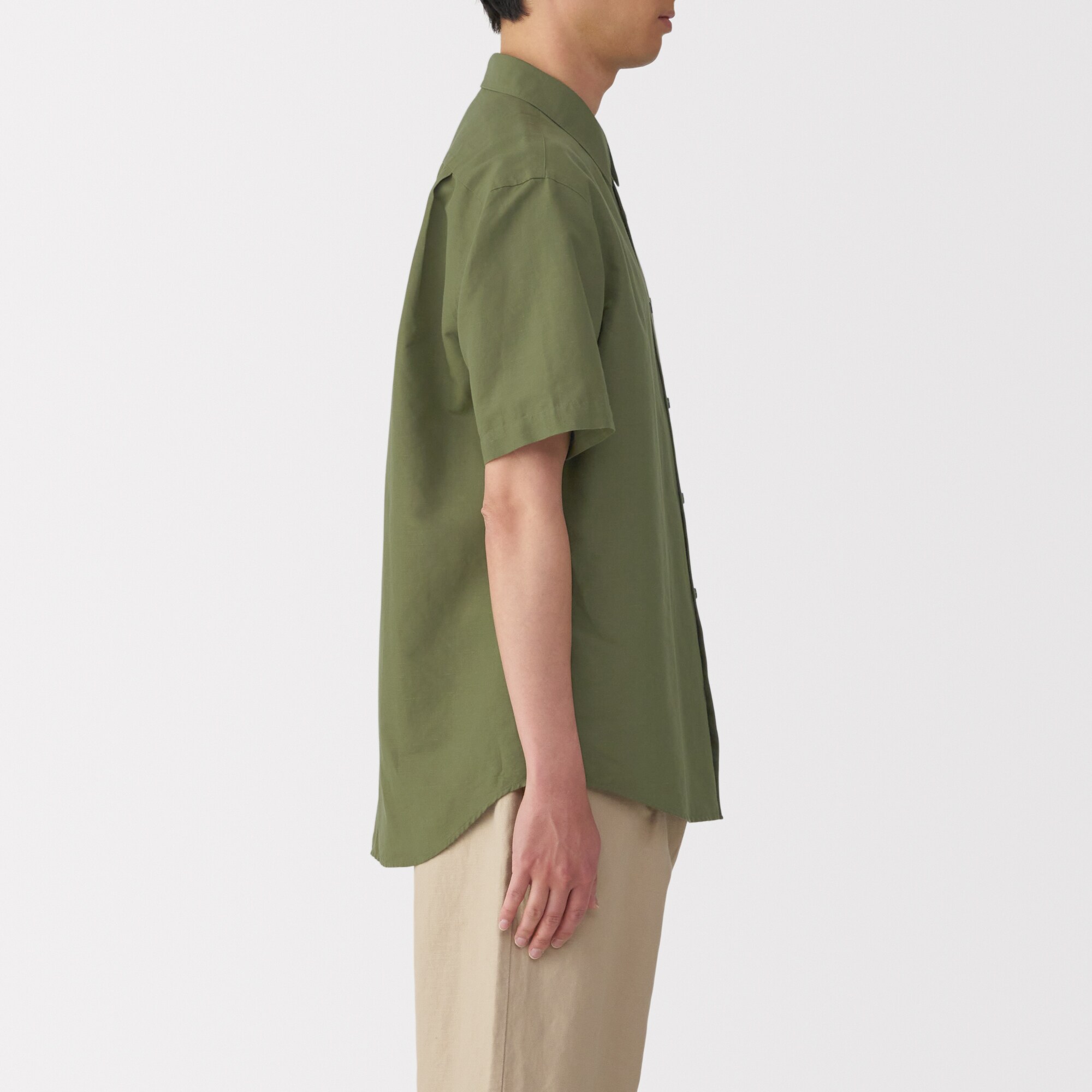 紳士　ヘンプコットン半袖シャツ