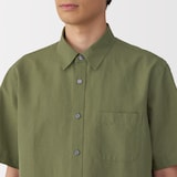 紳士　ヘンプコットン半袖シャツ