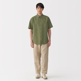 紳士　ヘンプコットン半袖シャツ