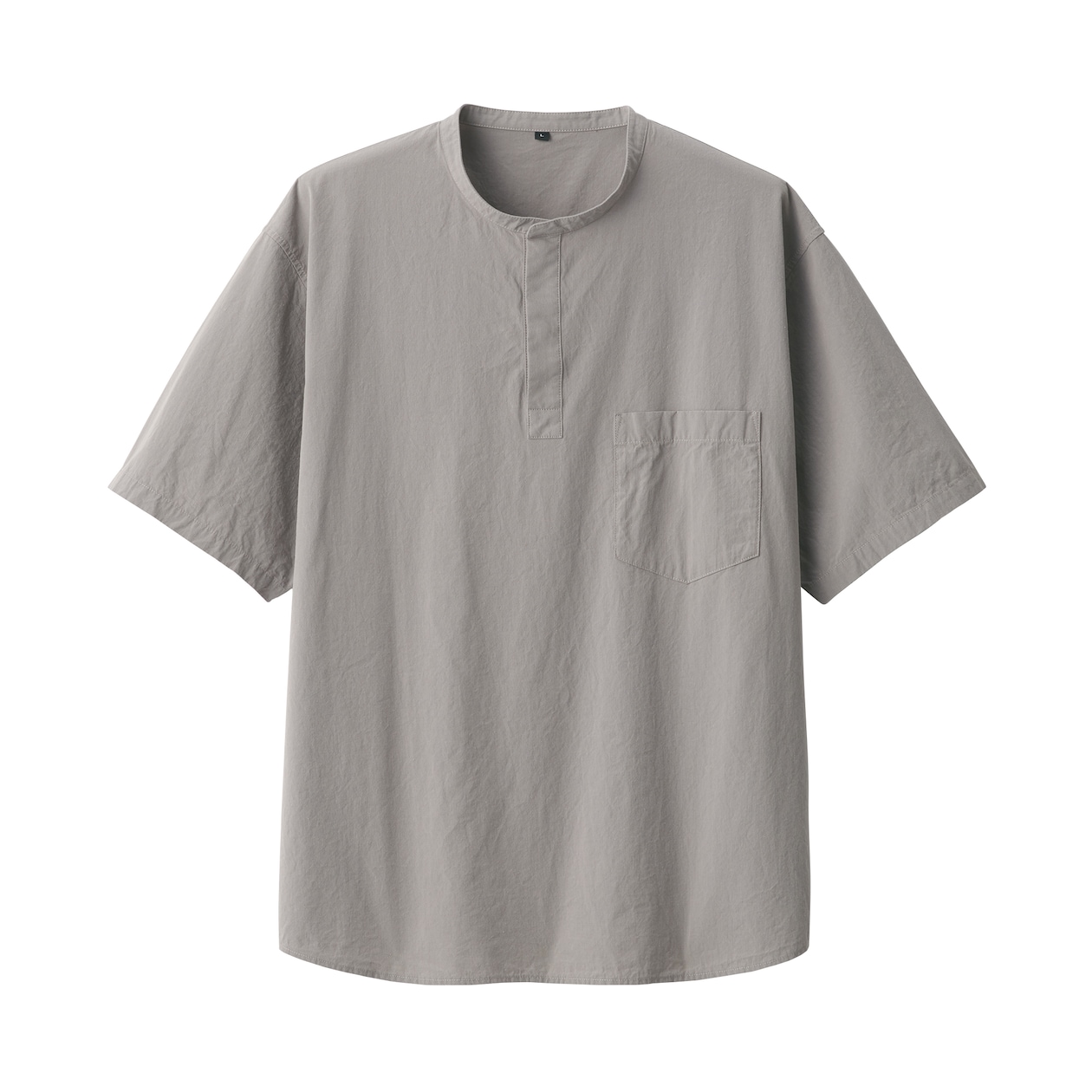 紳士　涼感ヘンリーネック半袖布帛Ｔシャツ