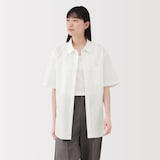 紳士　洗いざらしブロード半袖シャツ