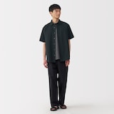 紳士　洗いざらしブロード半袖シャツ