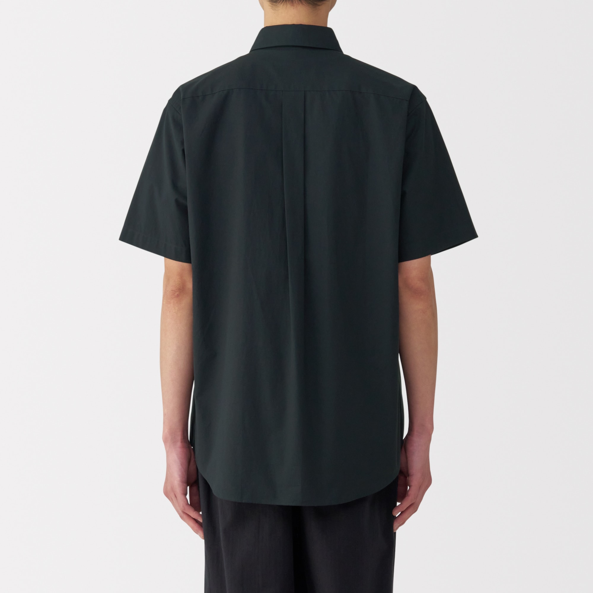 紳士　洗いざらしブロード半袖シャツ