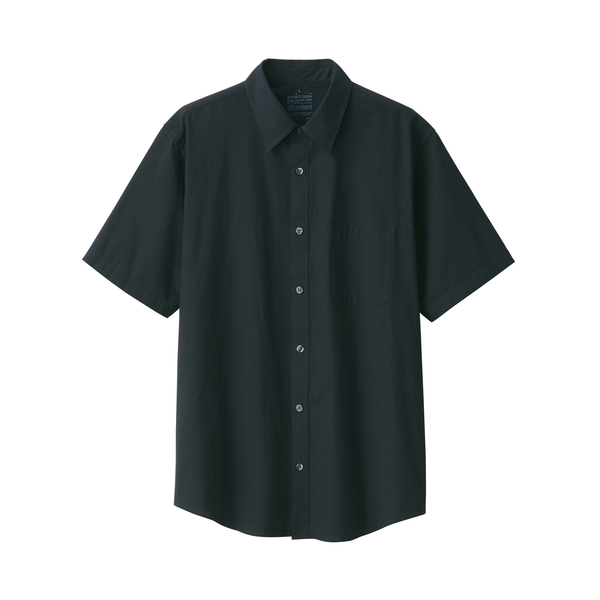 紳士　洗いざらしブロード半袖シャツ