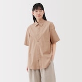 紳士　洗いざらしブロード半袖シャツ