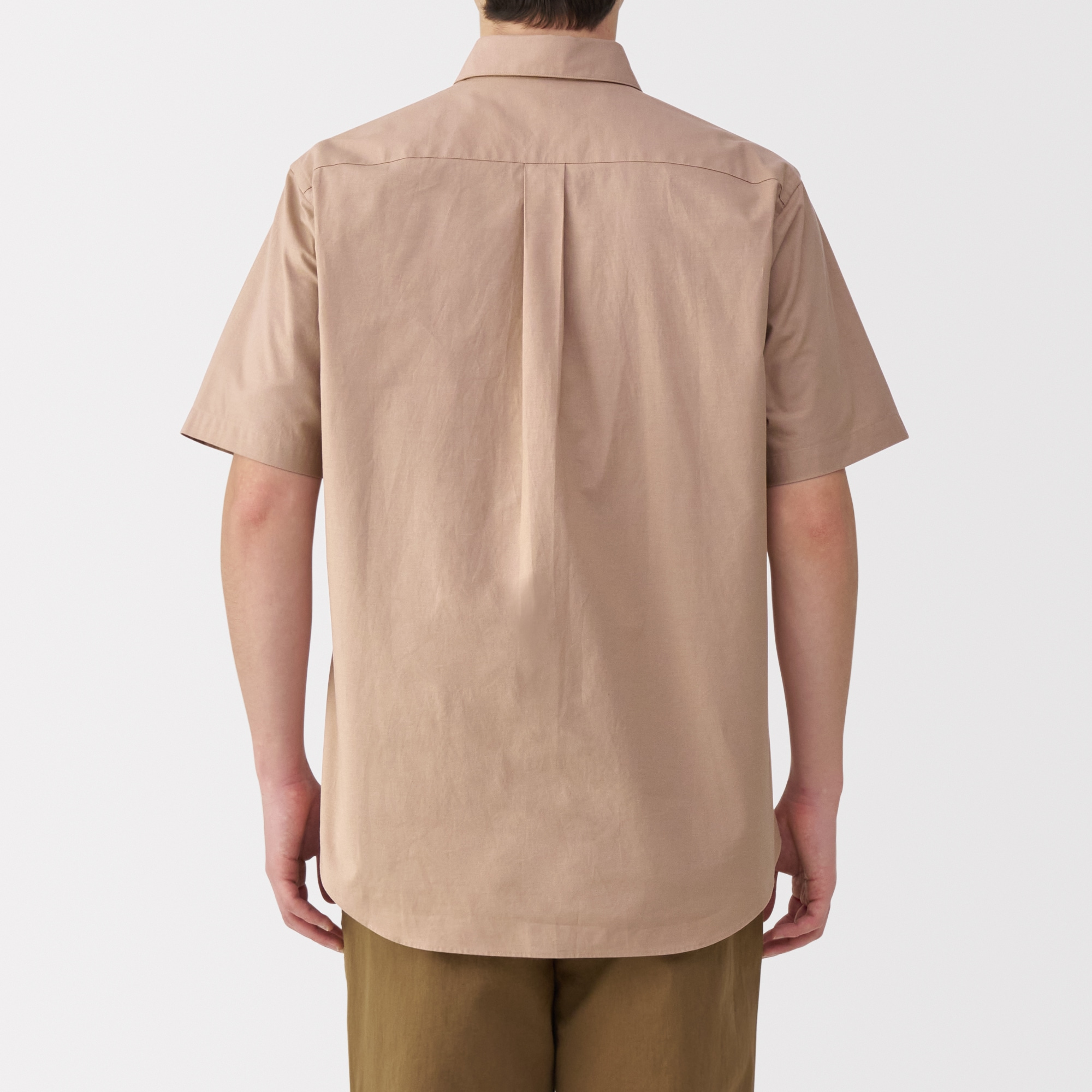 紳士　洗いざらしブロード半袖シャツ