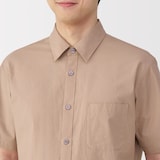 紳士　洗いざらしブロード半袖シャツ