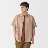 紳士　洗いざらしブロード半袖シャツ