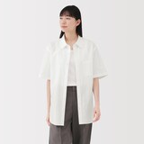 紳士　洗いざらしブロード半袖シャツ