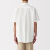 紳士　洗いざらしブロード半袖シャツ