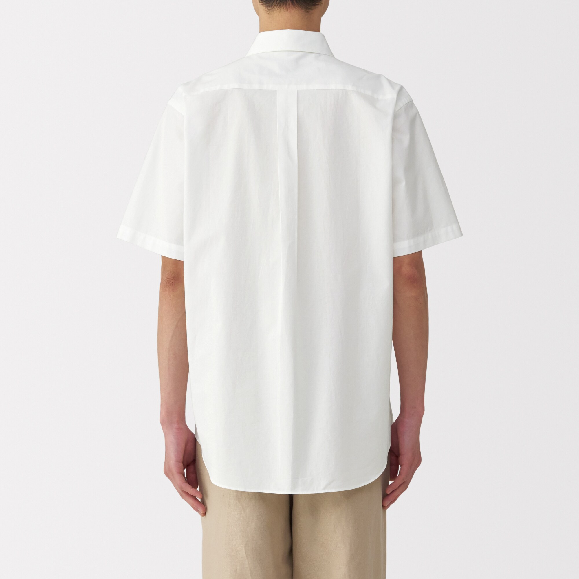 紳士　洗いざらしブロード半袖シャツ