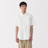 紳士　洗いざらしブロード半袖シャツ