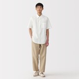 紳士　洗いざらしブロード半袖シャツ