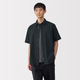 紳士　洗いざらしブロード半袖シャツ